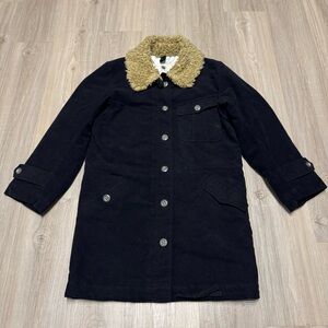 Fossil Sherpa Collar Quilted Lined Black Coat Women’s Small